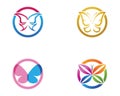 Vector - Butterfly conceptual simple, colorful icon. Logo. Vecto