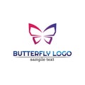 Vector Butterfly conceptual simple colorful icon Logo Vector Animal Insect Royalty Free Stock Photo