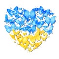 Vector Butterfly Heart of Ukraine Royalty Free Stock Photo