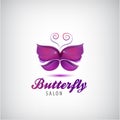 Vector butterfly logo. Spa salon icon Royalty Free Stock Photo