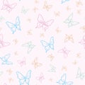 Vector butterfly seamless repeat pattern background. Pastel pattern Royalty Free Stock Photo