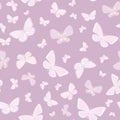 Vector butterfly seamless repeat pattern design background, purple Royalty Free Stock Photo