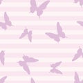 Vector butterfly stripe seamless repeat pattern background Royalty Free Stock Photo