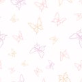 Vector butterfly seamless repeat pattern, pastel background Royalty Free Stock Photo