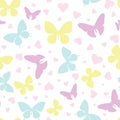 Vector butterfly seamless repeat pattern wallpaper, background with butterflies Royalty Free Stock Photo