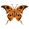 Vector butterfly in steampunk style. A mechanical insect on a white isolated background