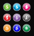 Vector buttons with different variations of dollar