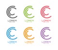 Vector c logo template set. Abstract circle shape