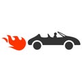 Vector Cabriolet Rush Flat Icon Symbol