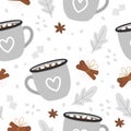 Vector cacao seamless pattern