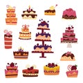 Vector cake collection isolated on white