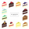 Vector cakes set Royalty Free Stock Photo