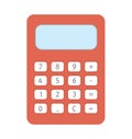 Vector calculator icon. Back to school educational clipart. Cute flat style illustration. Learning, education, or math subject