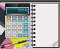 Vector calculator with notepad template