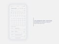 Vector Calendar App February 2021 UI UX Neumorphic Design Mockup