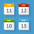 Vector Calendar Icon Set Flat Design