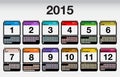 2015 Vector Calendar Icons Set Royalty Free Stock Photo