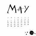 Vector calendar for May 2018.