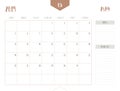 Vector of calendar 2019 May in simple clean table style with Royalty Free Stock Photo