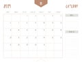 Vector of calendar 2019 October in simple clean table style