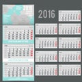 Vector calendar 2016 - Planner for three month Royalty Free Stock Photo