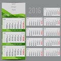 Vector calendar 2016 - Planner for three month Royalty Free Stock Photo