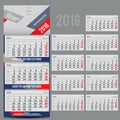 Vector calendar 2016 - Planner for three month Royalty Free Stock Photo