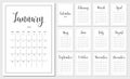 Vector Calendar Planner for 2024 Year. Set of 12 Months Royalty Free Stock Photo