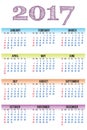 Vector calendar 2017, template