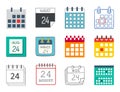 Vector calendar web icons office organizer business graphic paper plan appointment and pictogram reminder element
