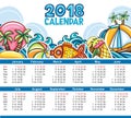 Vector calendar 2018 year. Starts Sunday