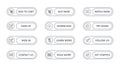 Vector call to action buttons with icons. Add to cart get started watch now. Read more learn more. Contact us follow us download