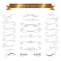 Vintage book vignettes, dividers and separators. Vector calligraphic design set