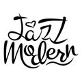 vector calligraphic inscription Jazz modern in black