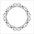Vector calligraphy decorative frame.Vector illustration. Black . Royalty Free Stock Photo