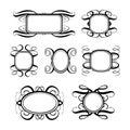 Vector calligraphy frames set