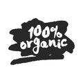 100 Percent Organic Label on a Black Scribble