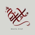 Vector calligraphy masha allah full color design.in eps 10