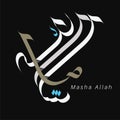 Vector calligraphy masha allah full color design.in eps 10