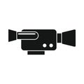 Vector camcorder black simple icon isolated on white