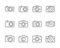 Camera icons set grey on white Royalty Free Stock Photo