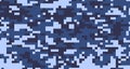 Vector camouflage military texture background soldier blue pixel. EPS 10. Royalty Free Stock Photo