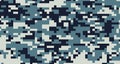 Vector camouflage military texture background soldier blue pixel. EPS 10. Royalty Free Stock Photo