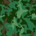 Seamless camouflage pattern. Military camouflage texture. Green, brown. forest, soldier, camouflage. Vector Royalty Free Stock Photo