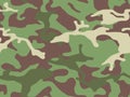 Vector camouflage seamless pattern. Khaki design style for t-shirt. Military texture, camo clothing while hunting illustration. Royalty Free Stock Photo