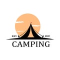 Vector camping in the afternoon Royalty Free Stock Photo