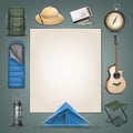 Vector Camping stuff Royalty Free Stock Photo