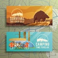 Vector camping web banners Royalty Free Stock Photo