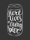 Vector can of beer lettering