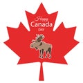 Vector Canada Day greeting card with maple leaf Royalty Free Stock Photo